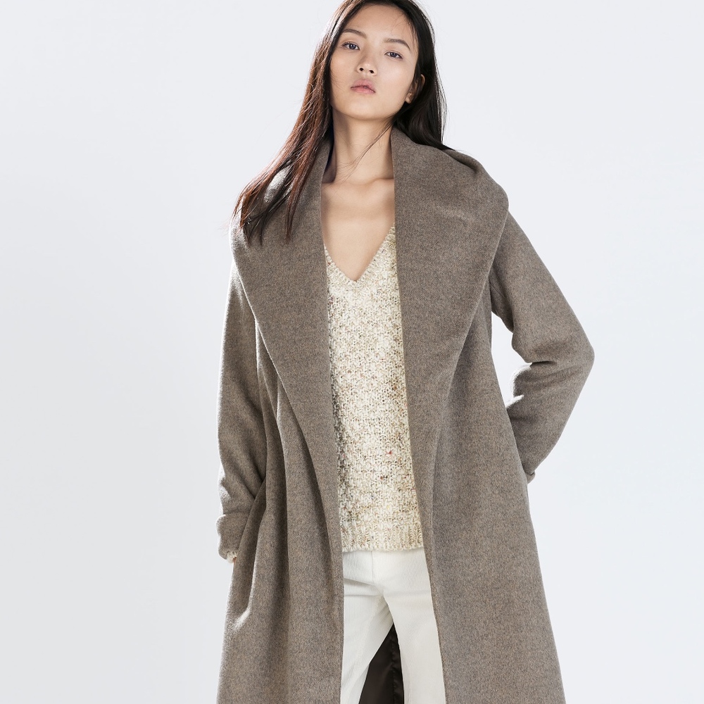 **PRISTINE Condition** Zara Belted Wrap Coat